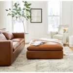 Amiri Brown Leather Pouf