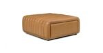 American Brown Leather Pouf - Image 2
