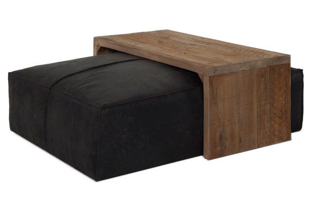 IMG_4648 Black Linen Shenton Pouf - Image 1