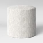 Beige Linen Snail Pouf