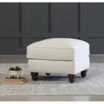 Beige Velvet Pouf