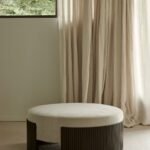 Restor Beige Linen Pouf