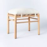 Beige Linen Puff