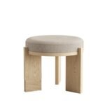 Bordeaux Beige Linen Puff - Image 2
