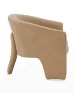 The Chair Was Made Of Beige Leather. - Image 4