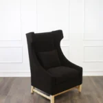 كرسي هافر كتان أسود