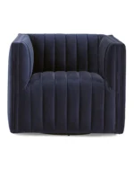 Hanflat Velvet Navy Blue Swivel Chair - Image 3