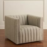 Hanflat Beige Linen Swivel Chair