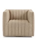 Hanflat Beige Linen Swivel Chair - Image 3