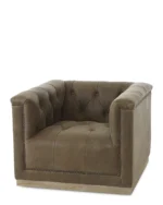Argenteau Brown Leather Chair - Image 4