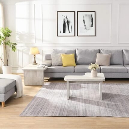 طاولة خشب قهوة قابلة للفصل بتصميم حرف L مثالية