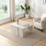 طاولة خشب قهوة قابلة للفصل بتصميم حرف L مثالية