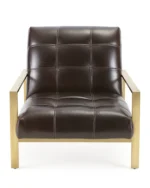 ⁦كرسي لوار جلد بني⁩ - الصورة ⁦3⁩