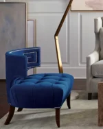 Astley Velvet Navy Chair - Image 3