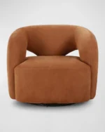 كرسي أندر مخمل بني دوار