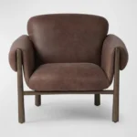 كرسي لوار جلد بني