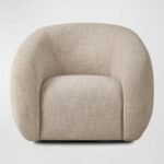 كرسي أوبار كتان بيج دوار