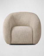 كرسي أوبار كتان بيج دوار