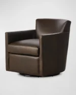 ⁦كرسي أورادور جلد بني دوار⁩ - الصورة ⁦2⁩