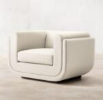 Olens Beige Velvet Chair