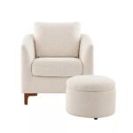 Irish Chanel Beige Chair With Pouf