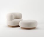 Bugarach Beige Chanel Chair With Pouf