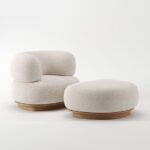 Bugarach Beige Chanel Chair With Pouf