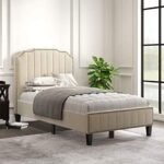 Teslin Beige Linen Bed - Image 3