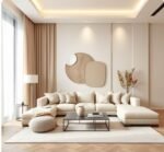 Dijon U-Shaped Sofa, Beige Velvet - Image 2