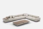 Reine Corner Sofa, Beige Velvet