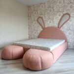 Faudmont Pink Velvet Bed