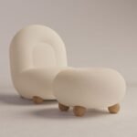 Beige Chanel Fontaine Chair With Pouf