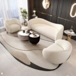 Vicamp Beige Velvet Sofa Sets