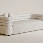 Vansen Beige Velvet Sofa