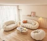 Faudmont Beige Velvet Sofa Set