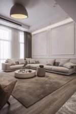 كنب حرف L كليرمون كتان بيج