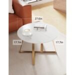 طاولة قهوة دائرية Heavan بتصميم عصري مع سطح رخامي أبيض