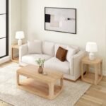 طاولة قهوة بأربعة أرجل مع مساحة تخزين