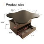 طاولة قهوة خشب متعددة الوظائف بسطح قابل للرفع وتخزين مخفي