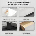 طقم طاولات قهوة متداخلة بتصميم رخامي وأدراج تخزين