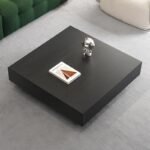 طاولة قهوة اسود كريستايل – تصميم مربع بلمسة عصرية