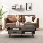 طاولة قهوة عصرية مع تخزين مفتوح