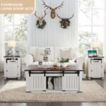 طاولة قهوة خشبية بسطح قابل للرفع ومساحة تخزين