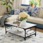 طاولة قهوة بسطح رخام عصرية بتصميم أنيق عملي