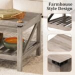 طاولة قهوة مستطيلة ارلين برف سفلي ولمسة كلاسيكية عملية