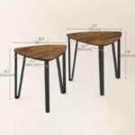 طقم طاولات خدمة خشب قهوة متداخلة (قطعتان)