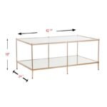 طاولة قهوة زجاجية مستطيلة بتصميم عصري ومرايا سفلية