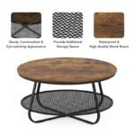 طاولة قهوة دائرية بقاعدة بيـدستال ومساحة تخزين أنيقة