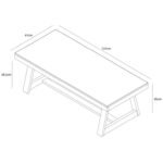 طاوله قهوة كلاسيكية مستطيلة