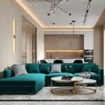 ⁦كنب حرف L أسبكت مخمل⁩ - الصورة ⁦2⁩